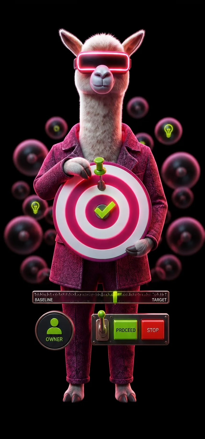 Smart Scale llama illustrating Follow what happens today—from first signal to final outcome.